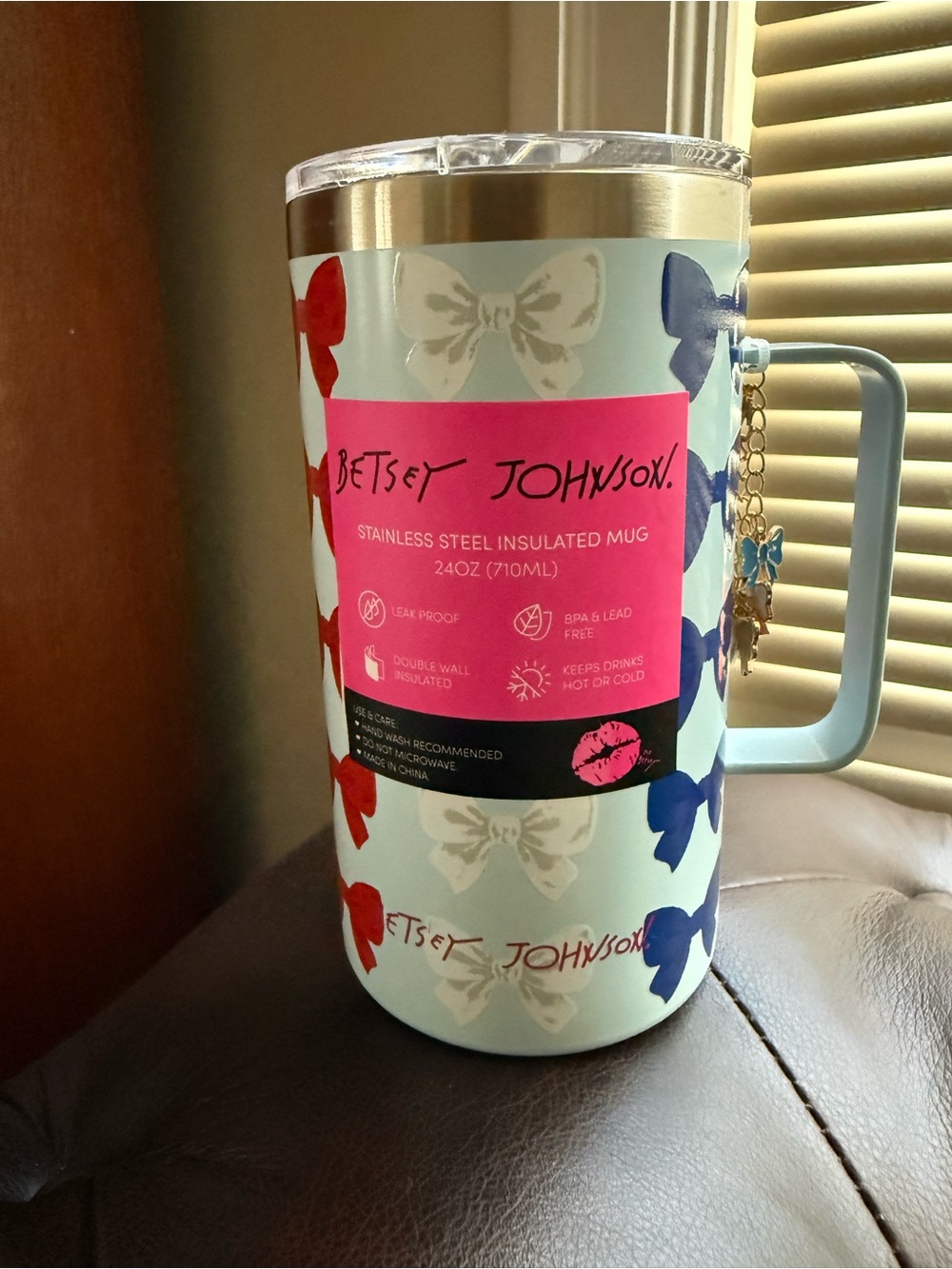 Betsey Johnson Patriotic Stainless Steel Insulated Mug - 24oz